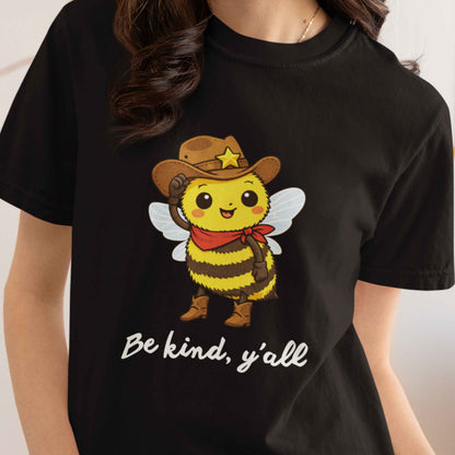 Be Kind Yall Western Graphic Tee, Cute Cowboy Bee T-Shirt