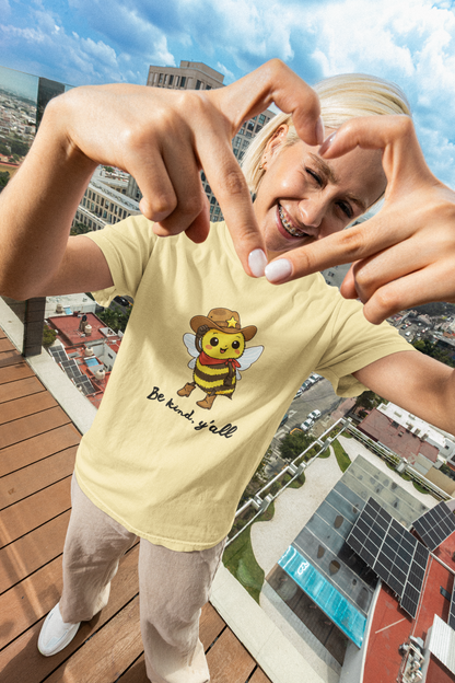 Be kind Y'all Bee Cowboy tshirt in yellow