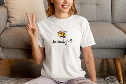 be kind yall tshirt in white